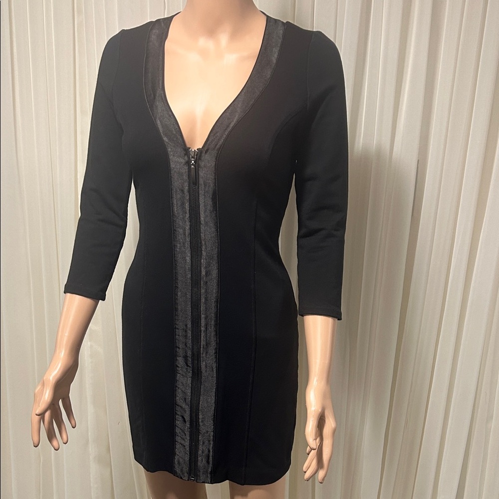 bebe Black Dress with Metallic Details